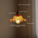 GobekUsa Green Stripe Glass Pendant Lamp Fixture for Home Decor & Kitchen Lighting