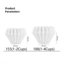 Fluted white disposable paper coffee filters kitchen basket style by Decorbites