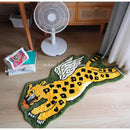 GobekUsa Flying Tiger Leopard Hand Tufted Rug 50x100cm Luxurious Animal Shaped Carpet