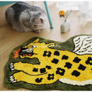 GobekUsa Flying Tiger Leopard Hand Tufted Rug 50x100cm Luxurious Animal Shaped Carpet
