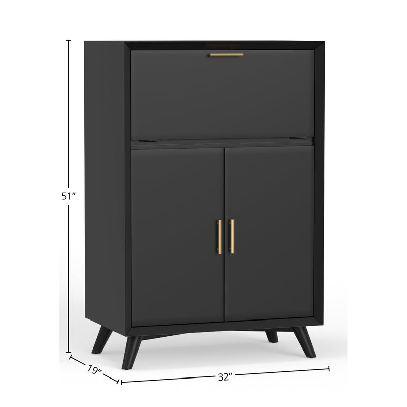 Flynn Large Bar Cabinet, Black