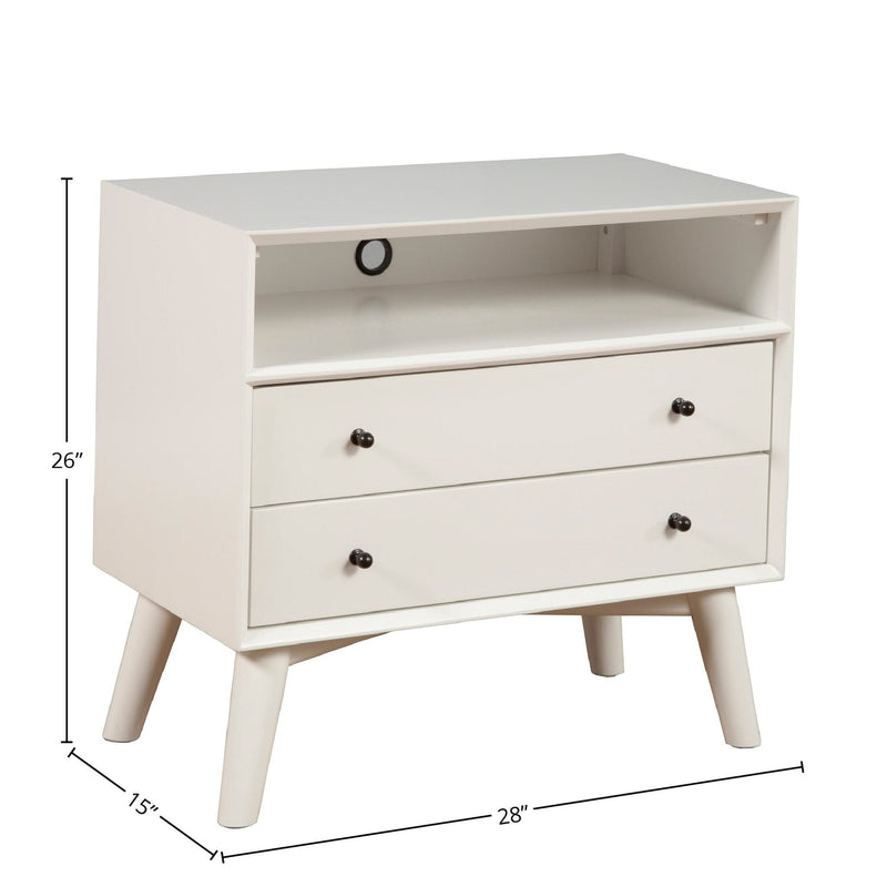 Flynn Large Nightstand, White