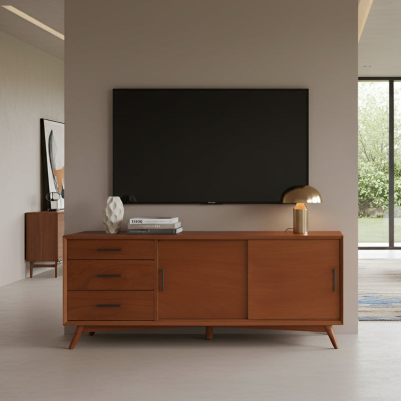 Flynn Large TV Console, Chestnut