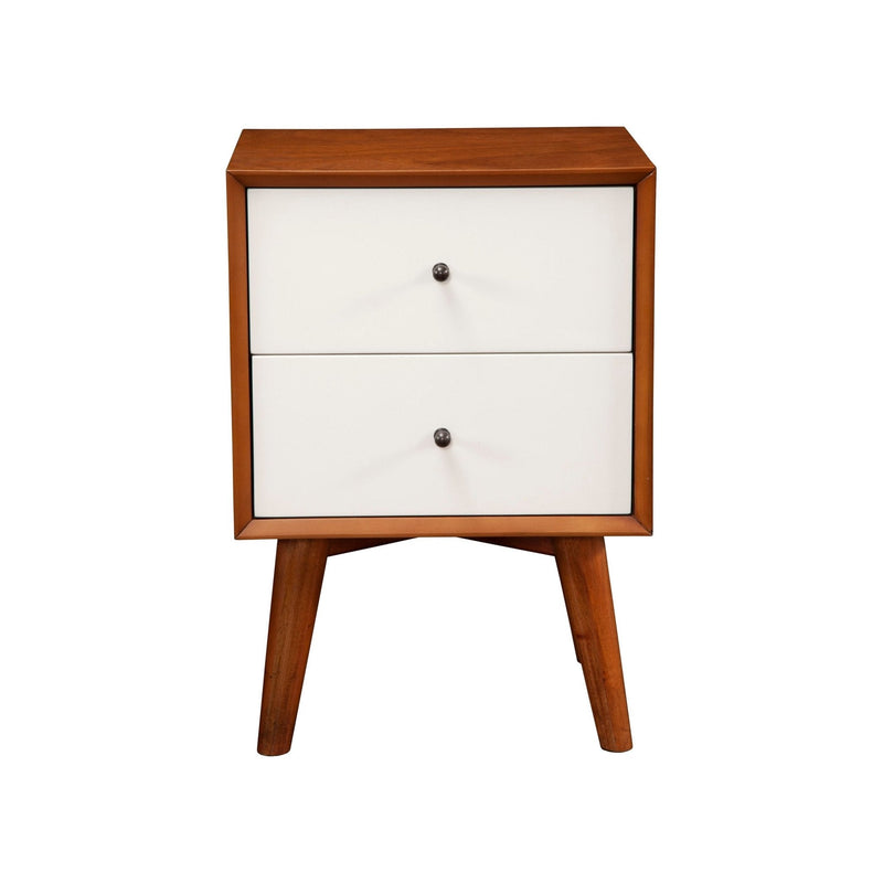 Flynn Nightstand, Chestnut/White