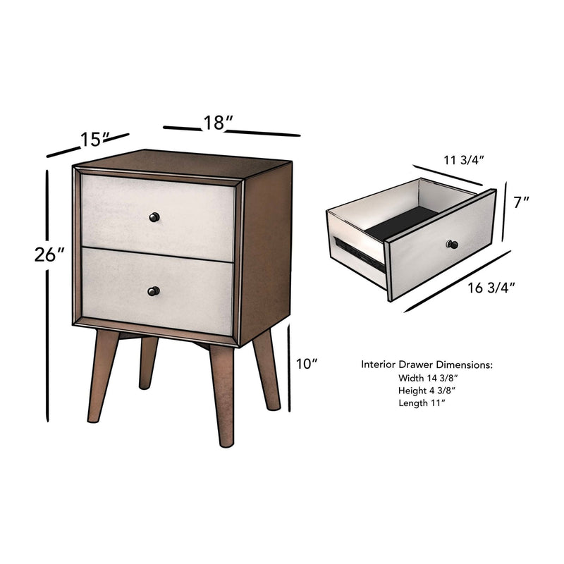 Flynn Nightstand, Chestnut/White