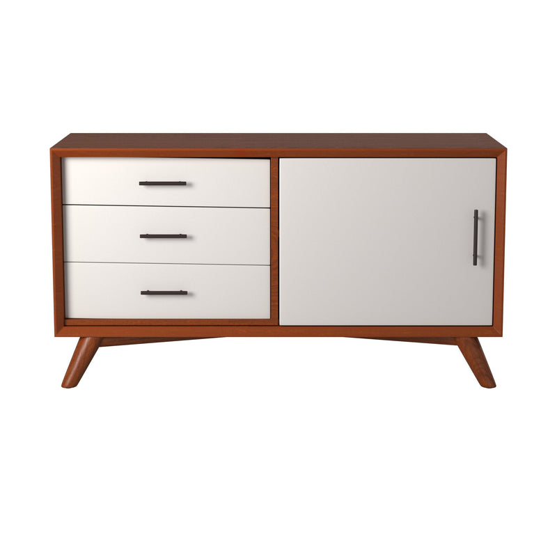 Flynn Small TV Console, Acorn/White