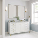 James Martin Chicago 60" Double Bathroom Vanity, Glossy White