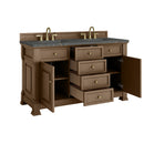 James Martin Brookfield 60" Double Bathroom Vanity, Pecan
