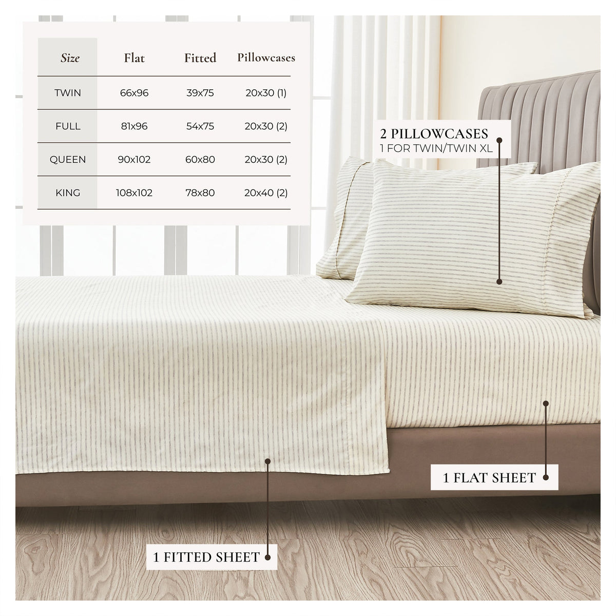 Striped Sheet Set - Evette Collection, photo 40 of 40