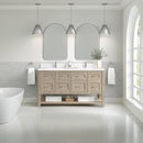 James Martin Breckenridge 60" Double Bathroom Vanity, Whitewashed Oak