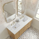 James Martin Laurent 60" Dual Mount Double Bathroom Vanity, Light Natural Oak