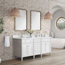 James Martin Brittany 72" Double Bathroom Vanity, Bright White