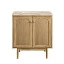 James Martin Laurent 30" Dual Mount Single Bathroom Vanity, Light Natural Oak