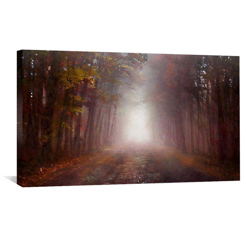 Foggy Forest Path Canvas