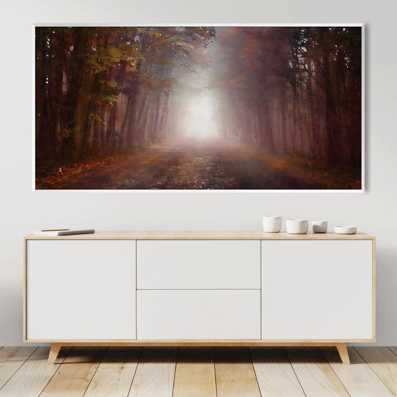 Foggy Forest Path Canvas