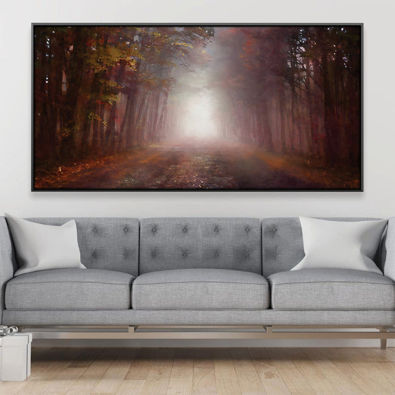 Foggy Forest Path Canvas