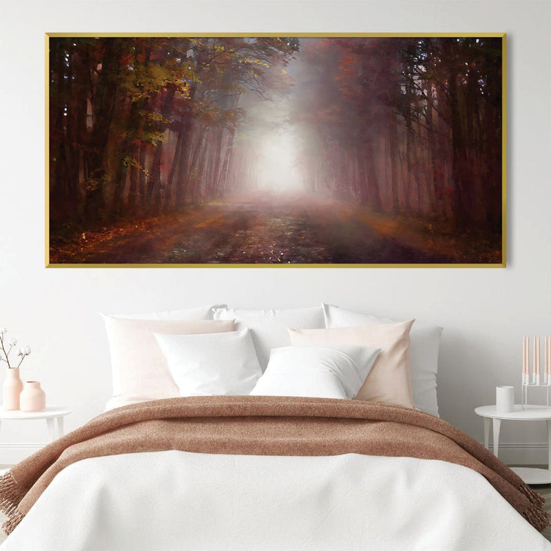 Foggy Forest Path Canvas