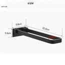 Foldable black & silver aluminum towel rack single layer bathroom bar by Decorbites