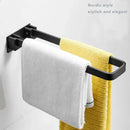 Foldable black & silver aluminum towel rack single layer bathroom bar by Decorbites