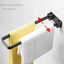 Foldable black & silver aluminum towel rack single layer bathroom bar by Decorbites