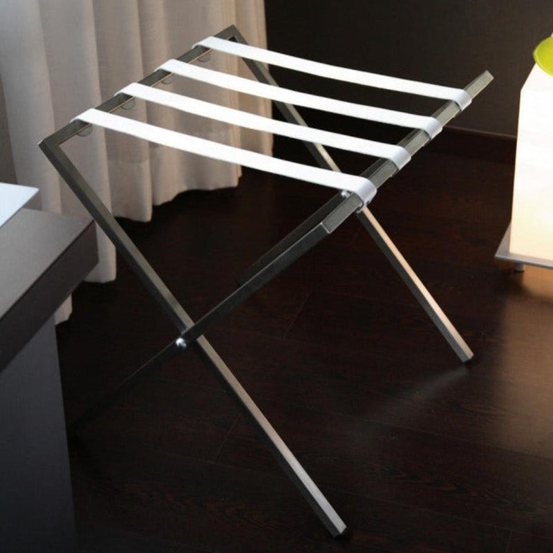 Bitterroot-Foldable Metal Luggage Rack with Genuie Leather