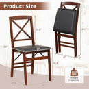 Set of 2 Folding Dining Chairs with 400 LBS Capacity-Brown by LJGDeals