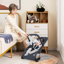 Foldable Baby Bouncer with Removable Fabric Cover and Toy Bar-Black