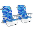 Foldable Backpack Beach Chair with Cup Holder and Storage Pockets Set of 2 by LJGDeals