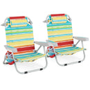 Foldable Backpack Beach Chair with Cup Holder and Storage Pockets Set of 2 by LJGDeals