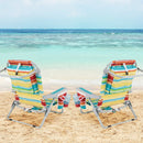 Foldable Backpack Beach Chair with Cup Holder and Storage Pockets Set of 2 by LJGDeals
