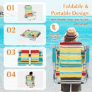 Foldable Backpack Beach Chair with Cup Holder and Storage Pockets Set of 2 by LJGDeals