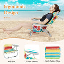 Foldable Backpack Beach Chair with Cup Holder and Storage Pockets Set of 2 by LJGDeals