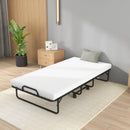 Twin Size Metal Folding Bed with Memory Foam Mattress by LJGDeals