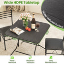 2.6FT Foldable Dining Table with Wood Grain HDPE Tabletop and Non-slip Foot Pads-Black by LJGDeals