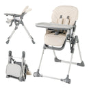 Foldable High Chair with Footrest and Detachable Tray by DirectDeals