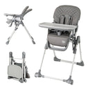 Foldable High Chair with Footrest and Detachable Tray by DirectDeals