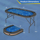 72 x 36 x 30.5 Inch Foldable Poker Table with 8 Cup Holders by LJGDeals