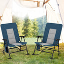 Foldable Rocking Padded Portable Camping Chair with Backrest and Armrest by LJGDeals