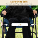 Foldable Rocking Padded Portable Camping Chair with Backrest and Armrest -Blue