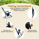 Foldable Rocking Padded Portable Camping Chair with Backrest and Armrest by LJGDeals