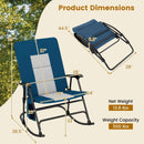 Foldable Rocking Padded Portable Camping Chair with Backrest and Armrest by LJGDeals