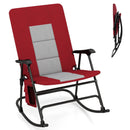 Foldable Rocking Padded Portable Camping Chair with Backrest and Armrest by LJGDeals
