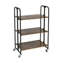 Foldable Rolling Cart with Storage Shelves for Kitchen-3-Tier by LJGDeals