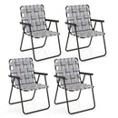 4 Pieces Folding Beach Chair Camping Lawn Webbing Chair