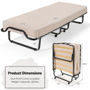 Rollaway Folding Bed with Memory Foam Mattress and Dust-Proof Bag Made in Italy by DirectDeals
