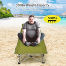 Folding Camping Cot with Side Storage Pocket Detachable Headrest by LJGDeals