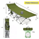 Folding Camping Cot with Side Storage Pocket Detachable Headrest by LJGDeals