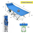 Folding Camping Cot with Side Storage Pocket Detachable Headrest by LJGDeals