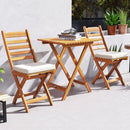 Folding Chair Table Set with Soft Seat Cushions and Table-White by LJGDeals