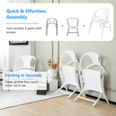 Folding Dining Chairs Set of 2 with Armrest and High Backrest